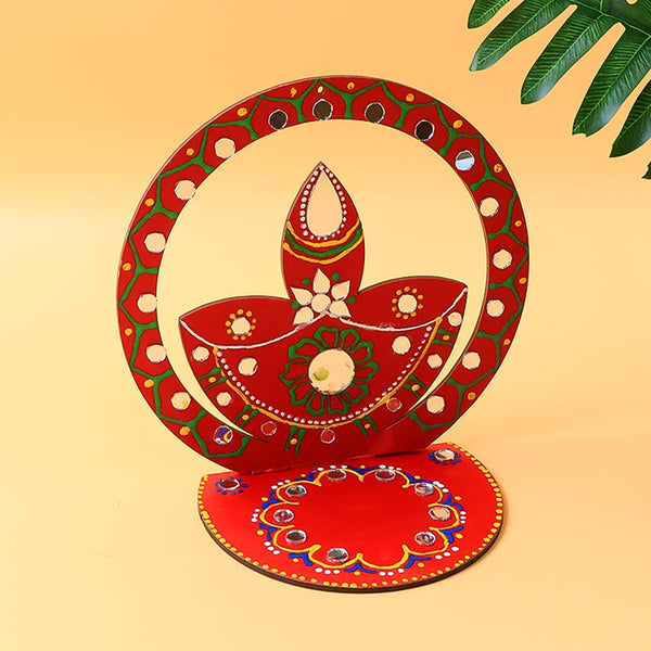Traditional Wooden Handcrafted Diya Holder
