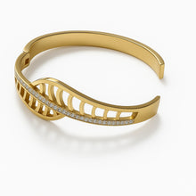 Leaf Inspired Anti tarnish Gold plated Bangle