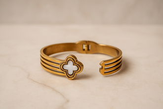 Premium Gold - Plated Clover Shaped Bracelet