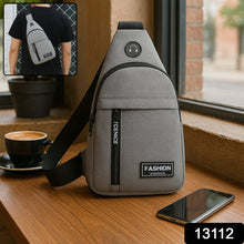 Waterproof Anti Theft Cross-body fanny pack waist bag, Shoulder Bags Chest Men Casual fashion USB Charging earphone hook Sling Travel Bag (1 Pc)