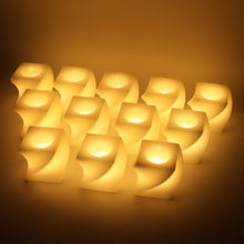 Set of 12 LED Flameless Decorative Candles – Square Shape Tealight Lamps