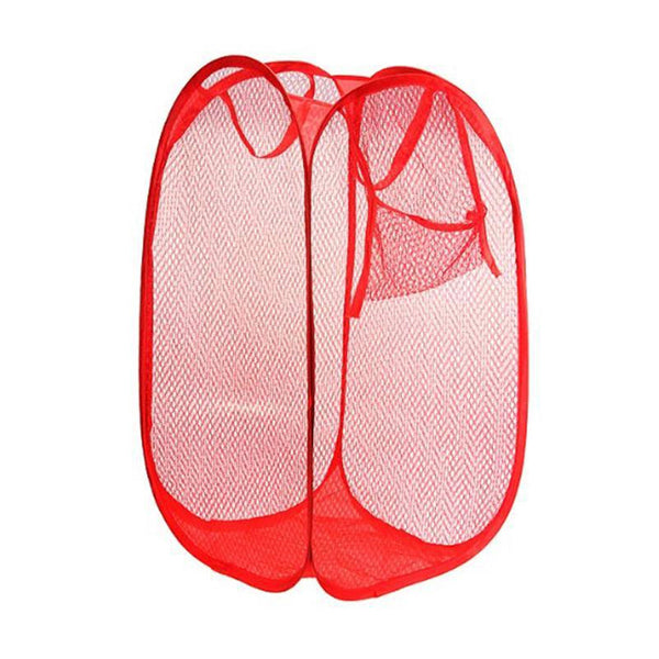 Laundry Hamper Mesh Fabric For Ventilation Foldable Storage  Up Clothes Basket