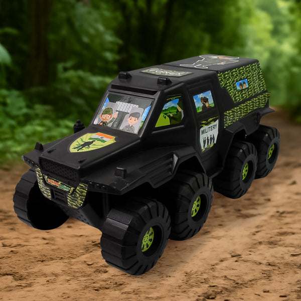 Big Military 8-Wheel Plastic Car Toy (1 Pc)