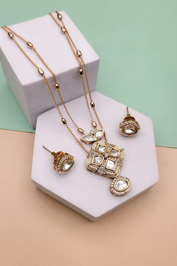 Royal Charm Kundan Necklace & Earrings Set