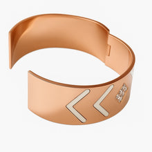 Rose Gold Enamel Bangle with Diamond Accent