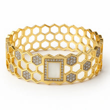 Radiant Honeycomb Anti tarnish Gold Plated Bracelet