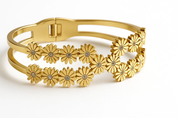 Golden Daisy Bloom Bangle